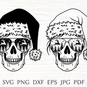 Weihnachts-Schädel-Svg, Santa-Schädel-Svg-Schnitt-Datei für Cricut, Mama-Weihnachts-Shirt mit Mama-Leben-Svg-Design, Png Clipart, Weihnachtsskelett