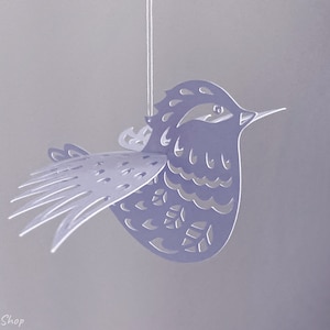 Layered 3d birds svg bundle, paper bird template, DIY decor svg cut file for cricut, bird stencil fot spring ornament. image 3