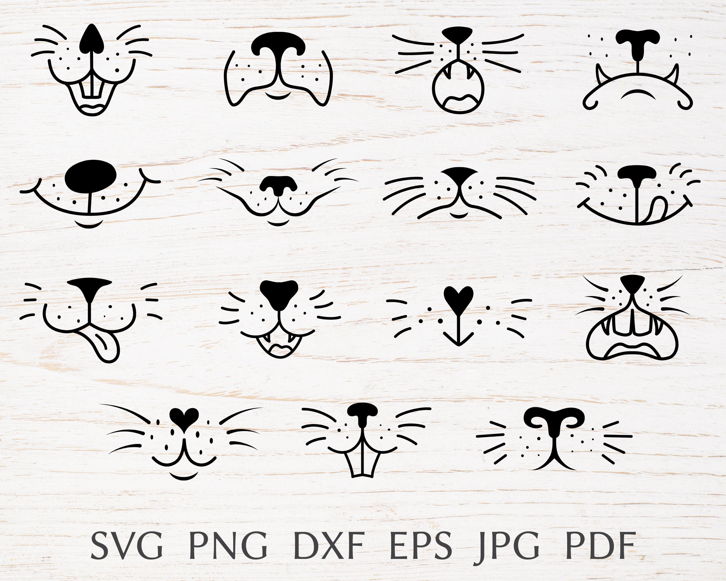 Animal Face Mask Svg Bundle for Cricut Funny Medical Mask Etsy