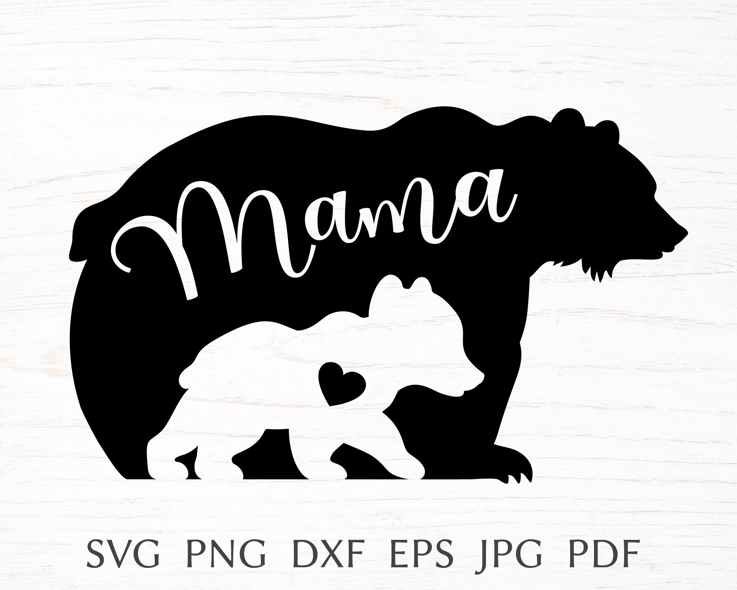 Mama Bear Svg File Mommy Mom Bear Silhouette Cut File - vrogue.co
