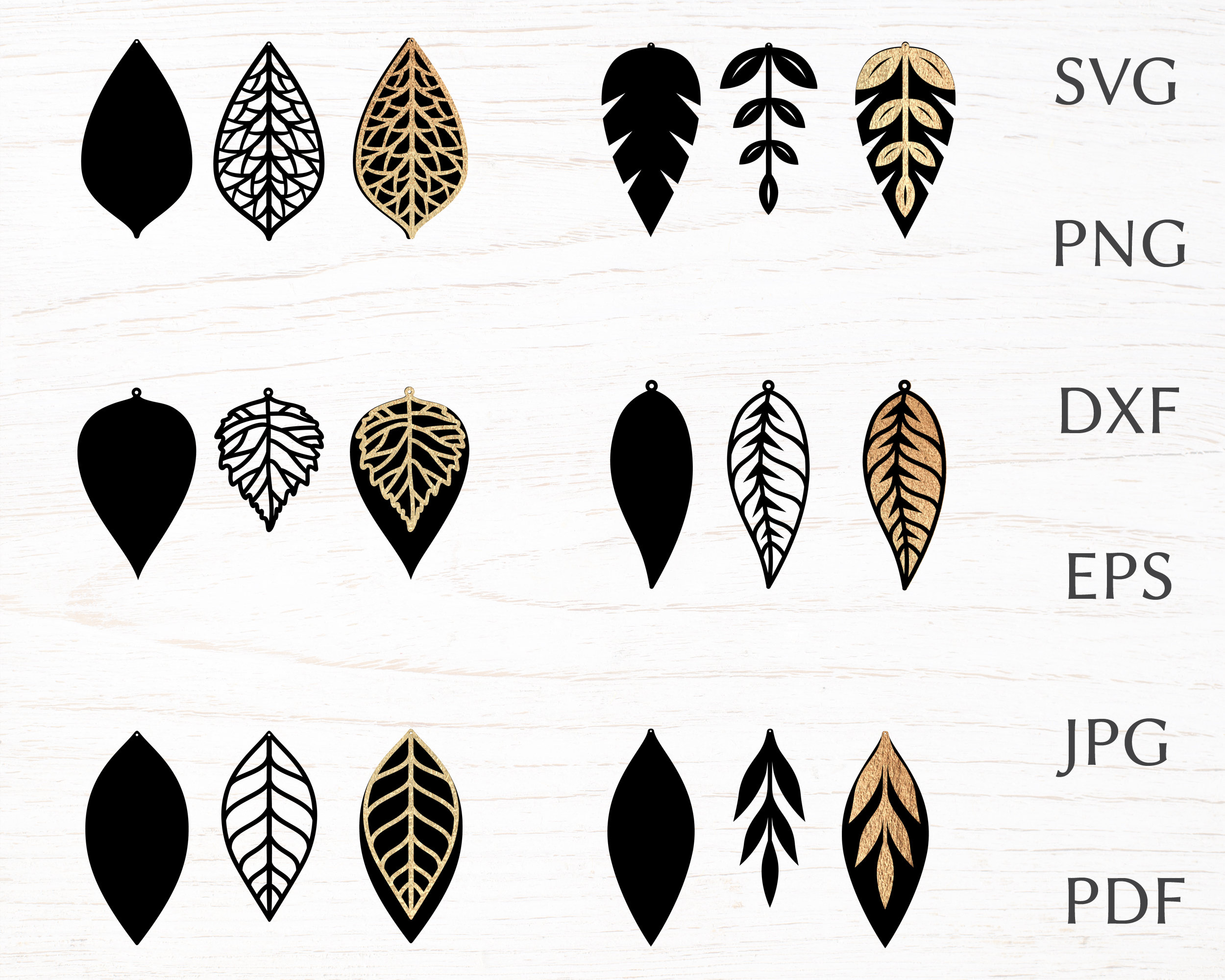 Earring Svg File for Cricut Leaf Earring Svg Bundle Laser Etsy