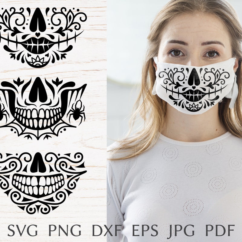 Sugar Skull Face Mask - Etsy Sugar Skull Face Mask - Etsy