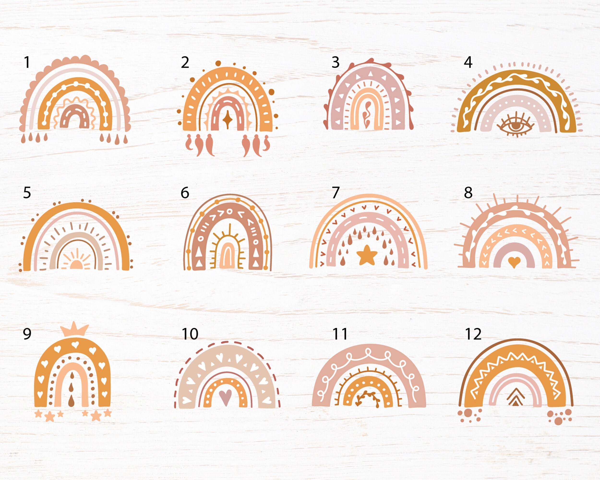 Download Boho rainbow svg bundle modern rainbow svg cut file for | Etsy