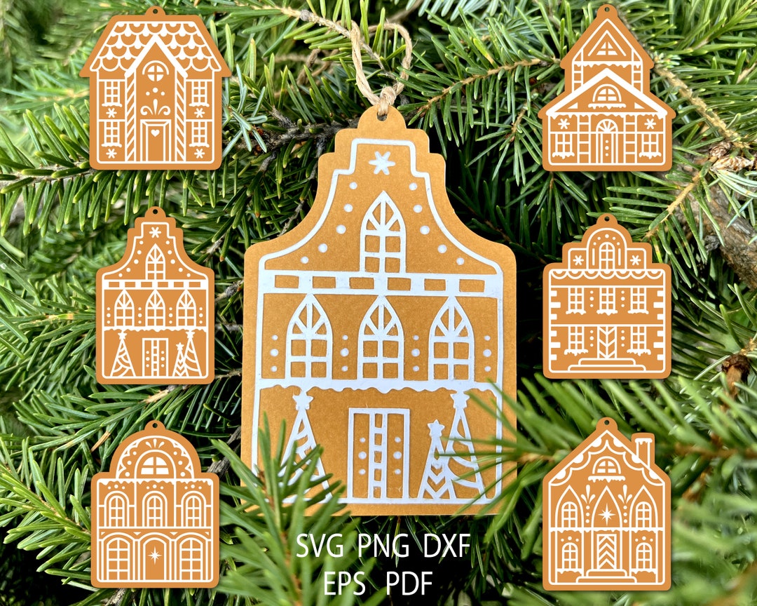Christmas Gingerbread Ornament Svg Bundle, 3d Gingerbread House ...