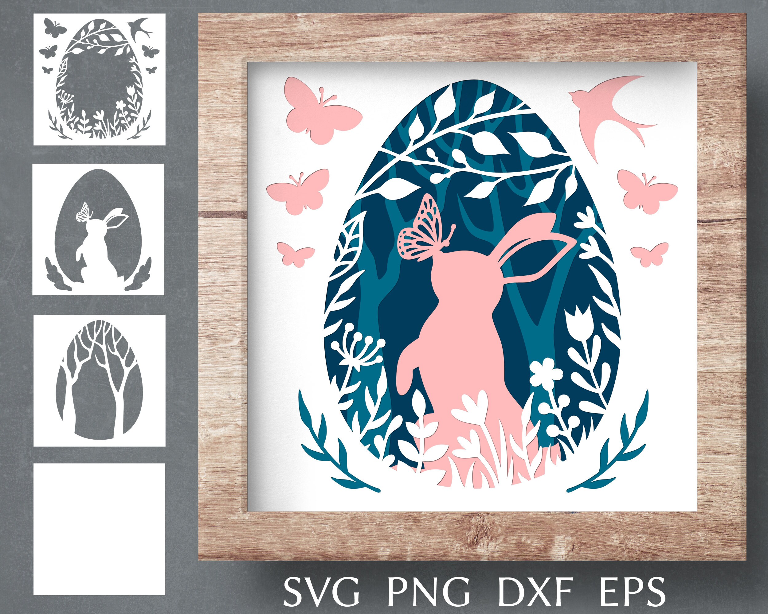 Easter Shadow Box Svg Cut File for Cricut, Layered Shadow Box With Egg ...