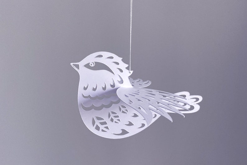 Layered 3d birds svg bundle, paper bird template, DIY decor svg cut file for cricut, bird stencil fot spring ornament. image 6