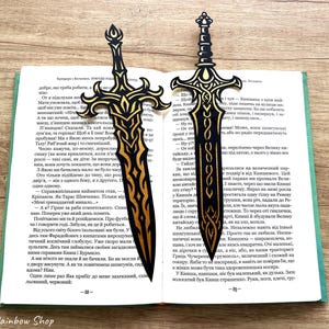 paper bookmark svg, Elven gothic medieval Sword.
