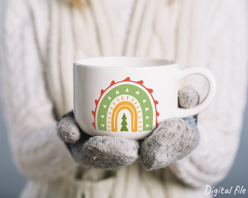 Download Christmas rainbow svg cut file for cricut bundle modern ...