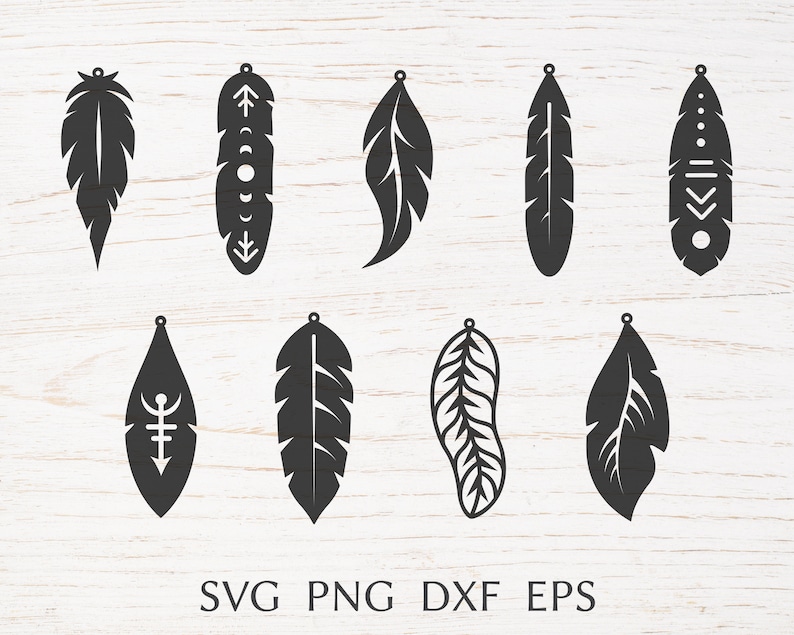 Download Earring svg file for cricut feather leather earring bundle ...