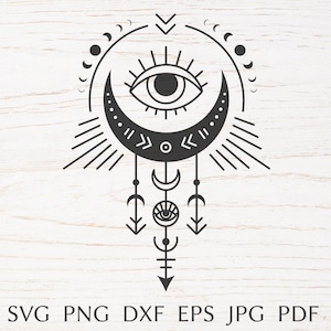 Boho Hexe geschnitten Datei für Cricut, Magie, Mystik