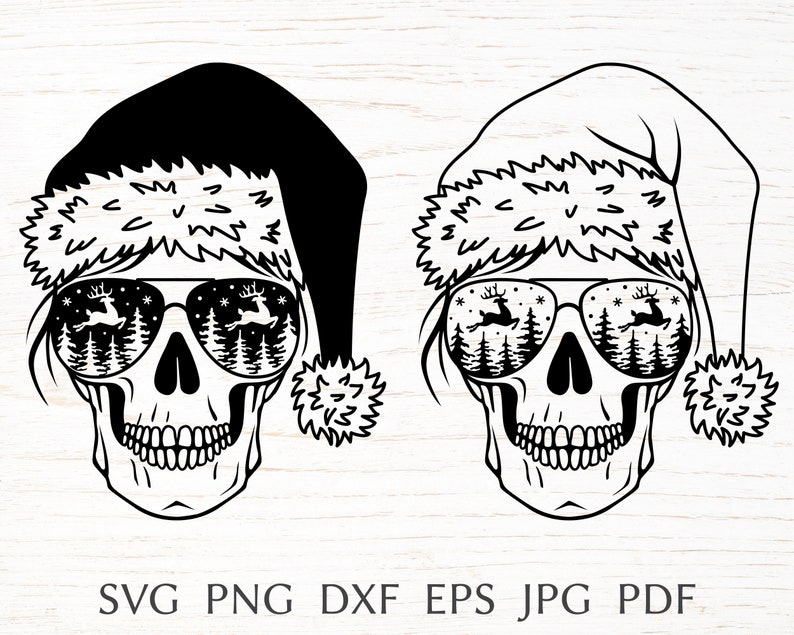 Download Mom Skull Christmas svg santa skull svg cut file for ...