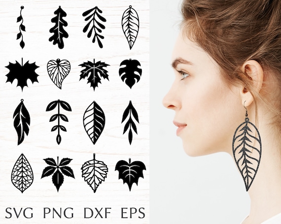 Leaf Earrings SVG, Leaf Tear Drop SVG, Pendant Leaf SVG files By Doodle  Cloud Studio | TheHungryJPEG