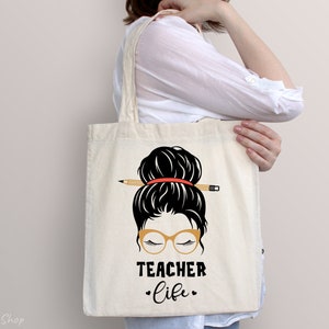 Teacher Svg, Teacher Life Svg Cut File for Cricut, Messy Bun Svg, Funny ...