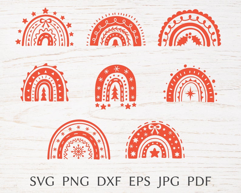 Download Christmas rainbow svg cut file for cricut bundle modern ...