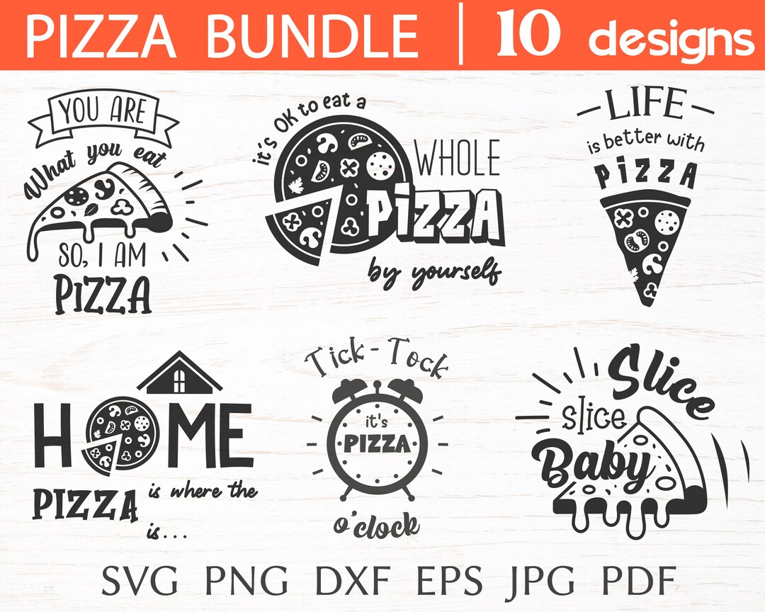 Pizza svg Bundle mit lustigem Zitat Küche svg Plotterdatei Etsy.de