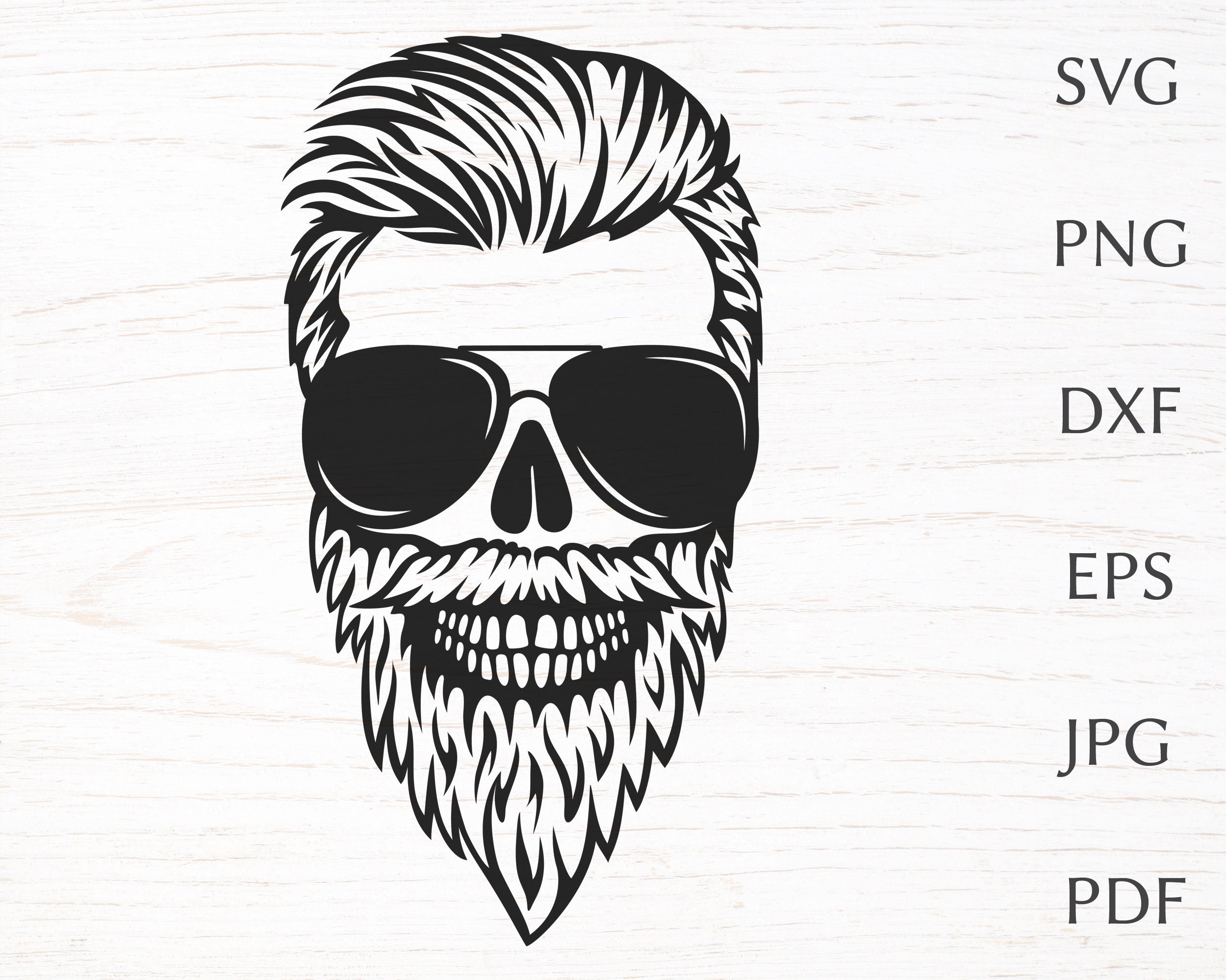 Download Bearded skull svg cut file for cricut male skull with ...