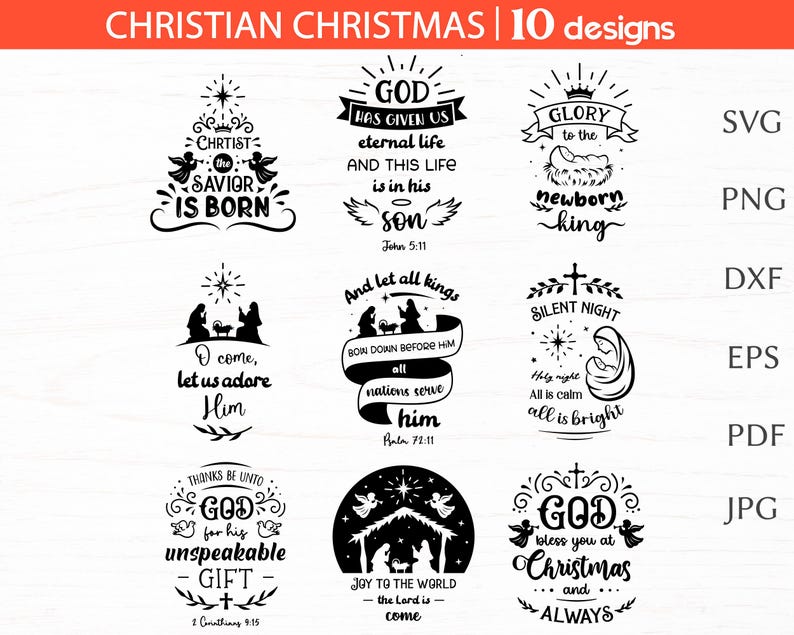 Christian Christmas Svg Bundle, Nativity Svg Cut File for Cricut, Bible ...