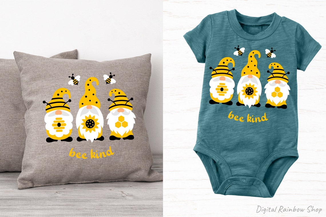 Gnome SVG Bee kind svg Bee Gnome with sunflower honey comb ...