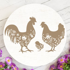 Farm Animals Svg Bundle, Animal Silhouette With Flower Decor, Farmhouse ...