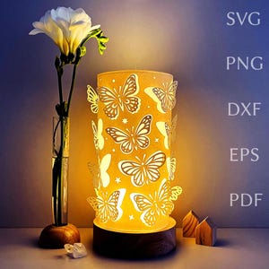 Szablon svg lampionu motyla 3d, plik svg papierowego lampionu do cięcia dla cricut, projekt podgrzewacza, papierowy lampion ślubny.