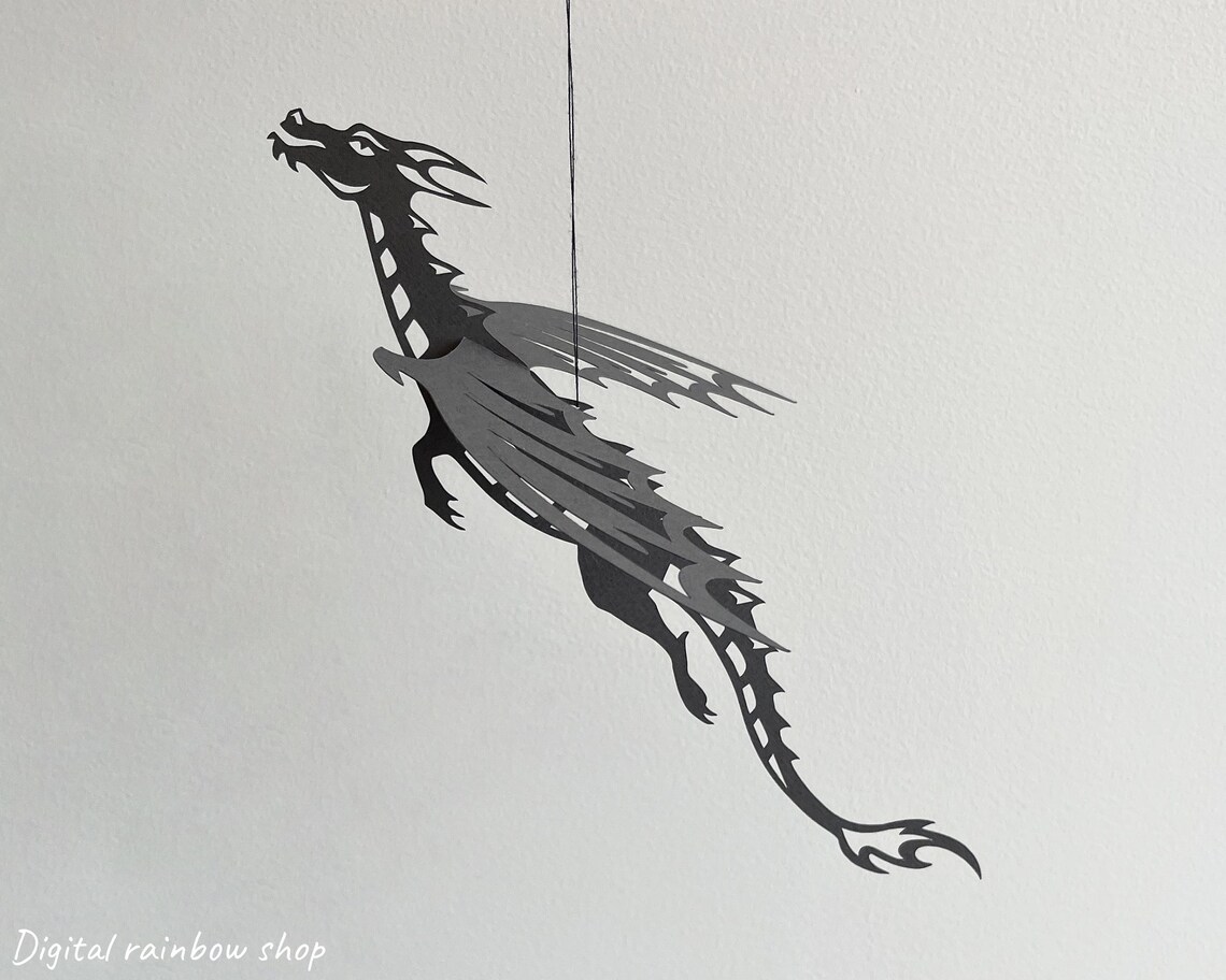 3d Dragon Svg Bundle, Paper Dragon Template, DIY Decor Svg Cut File for ...