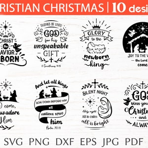 Christliche Weihnachten Bundle, Krippe svg schnitt Datei für Cricut, Bibel Vers svg, Weihnachtszeichen svg Silhouette Design, religiöse Clipart