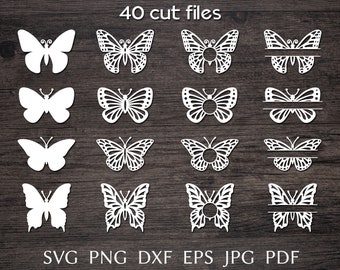 Butterfly split monogram SVG bundel, gesneden bestand voor cricut, familienaam SVG ontwerp, zomer monogram frame, PNG clipart