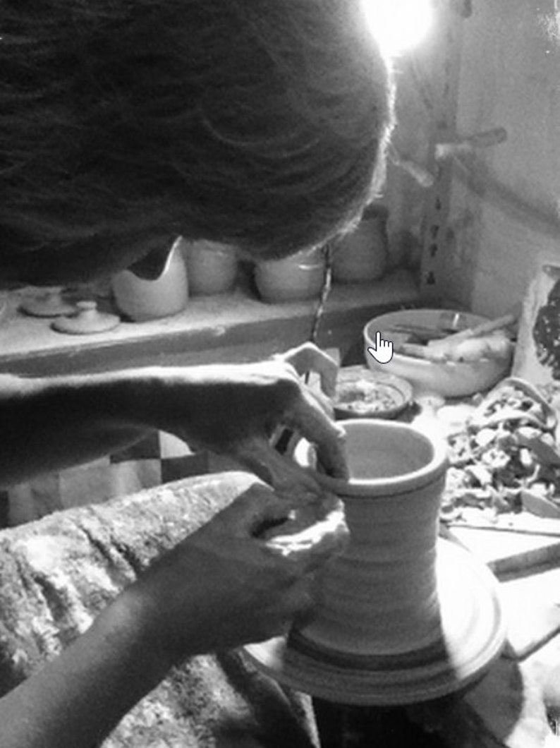 Handmade ceramic round tray, Serving dish, Platter, Rustic, Country, Boho, White, Home, Shallow, Fruit, Centre piece, Plate, Scandinavian image 8