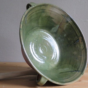 glazedfrench style bowl,handmade ceramic bottle green image 4