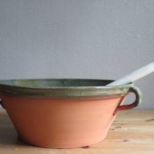 glazedfrench style bowl,handmade ceramic bottle green image 2