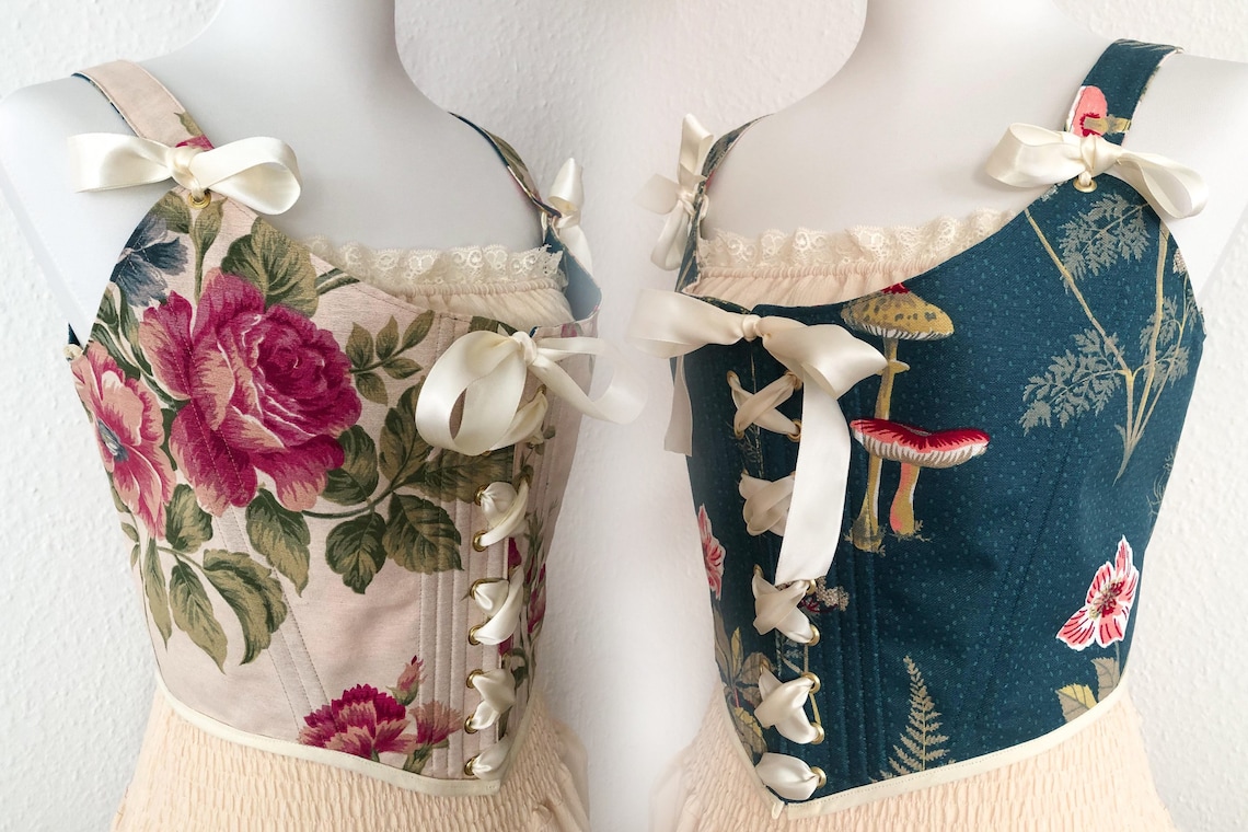 CUSTOM reversible 18th century fashion corset top/stays image 0