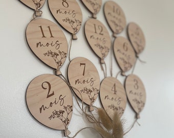 "Ballon" milestone cards 12 months