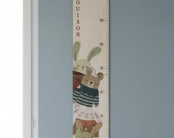 Personalized wooden height chart - Children's wall decoration - Birth or birthday gift
