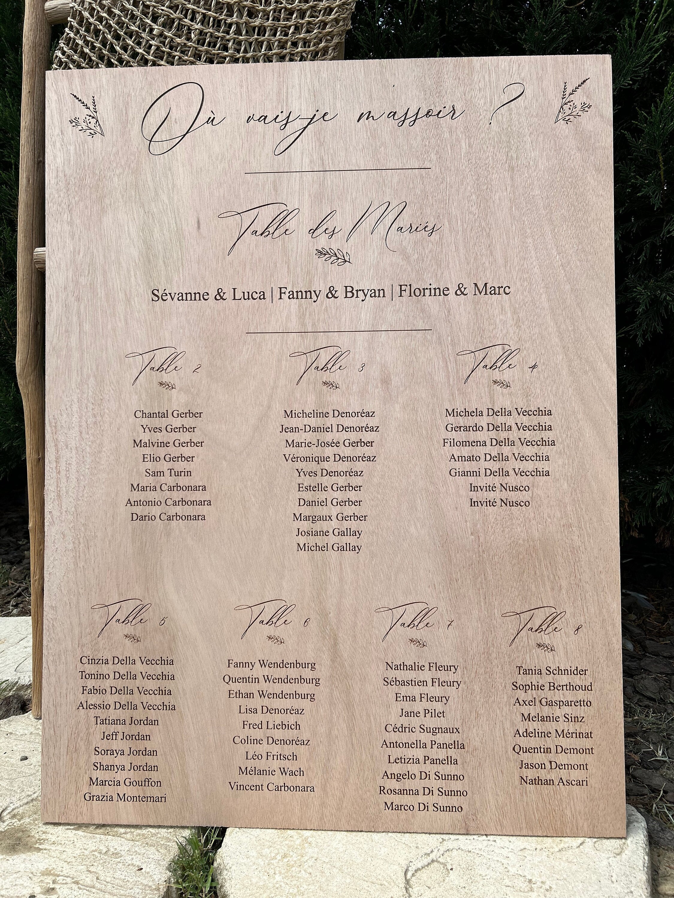 Customizable Engraved Wooden Table Plan - Etsy