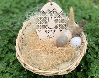 Customizable wooden engraved Easter egg