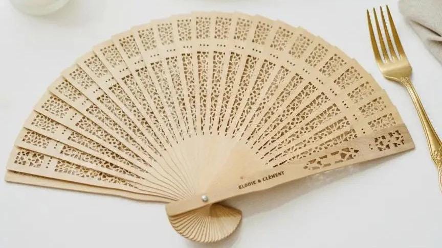 Customizable wooden fan (Wedding, Baptism, Birthday)