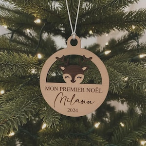 Personalized My First Christmas Bauble with Baby's Name – Engraved Wood – Christmas 2026 Baby Gift
