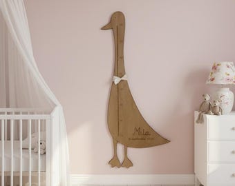 Personalized wooden height chart "Goose"