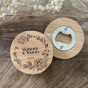 Magnetic bottle opener for weddings, guest gifts, customizable birthdays