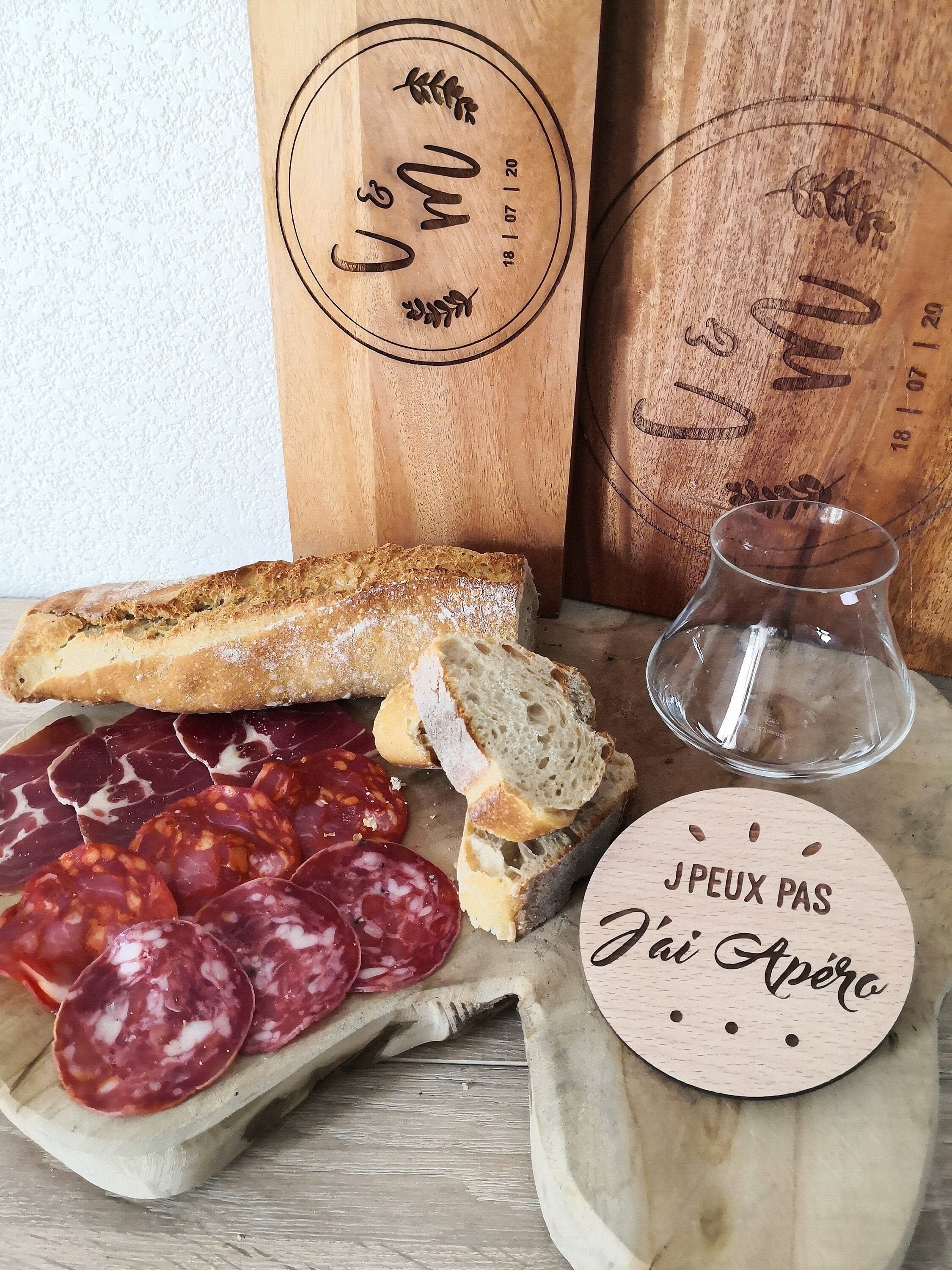 Dessous de Verre Personnalisable en Bois Lot 4