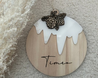 Personalized plexi Christmas ball “Snow”