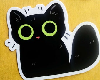 Black Cat Sticker, Magnet, or Static Cling!