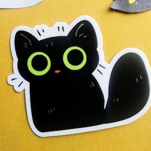 Black Cat Sticker, Magnet, or Static Cling!