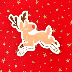 Rode neus herten vakantie sticker 2,5"