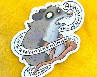 Screaming Opossum Sticker 2 x 3"