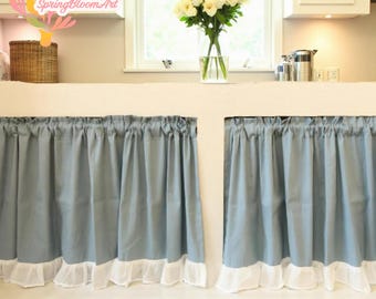 Ruffle Linen Curtain Panel, Custom Cafe Curtain, Linen Curtain Mixed Color, Kitchen Curtain, Pure Linen Curtain Panel, Decor Kitchen Curtain