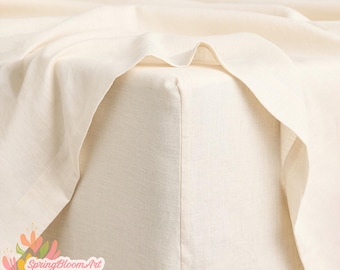 Organic Linen Flat Bed Sheets, Soft Bed Sheets Cover, Linen Fitted Sheet, Washed Soft Linen Fitted Sheet King Queen, Custom Size Bedcover