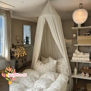 Linen Canopy Bubblegum, Hanging Canopy, Linen Crib Canopy, Baldachin Canopy, Kidroom Decor, Reading Nook, Canopy Tent for Toddlers House Bed