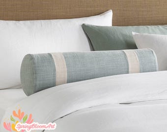 Linen Bolster Cushion Cover Mix Colors, Sofa Bolster Cover, Outdoor Long Bolster Cover, Linen Pillowcase, Bolster Pillowcase, ONLY COVER!