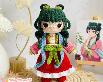Gehaakte Apothekersmeisjepop, Mao Mao Amigurumi, Apothecary Diaries knuffel, Handgemaakte cadeaus, Cadeaus voor kinderen, Verjaardagscadeaus, Halloweencadeaus